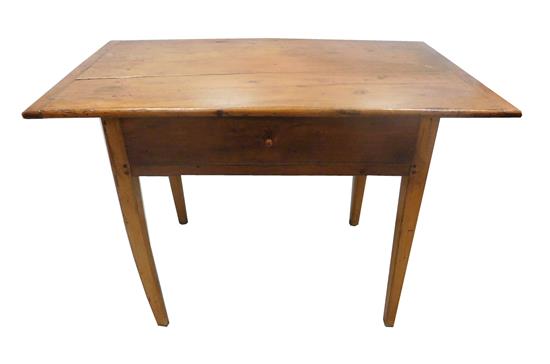 Appraisal: th C tavern table oblong pine board top projecting over