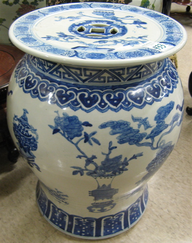 Appraisal: PAIR OF CHINESE PORCELAIN GARDEN STOOLS each of baluster form