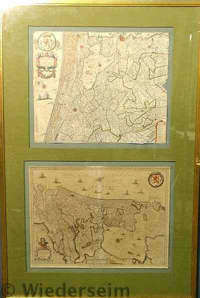 Appraisal: Framed and matted collection of two hand-colored maps of Holland