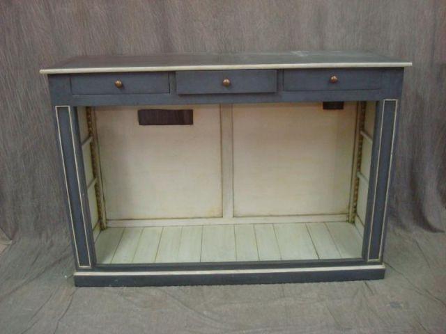 Appraisal: Drawer Open Front Country Cabinet Painted grey From a Rye