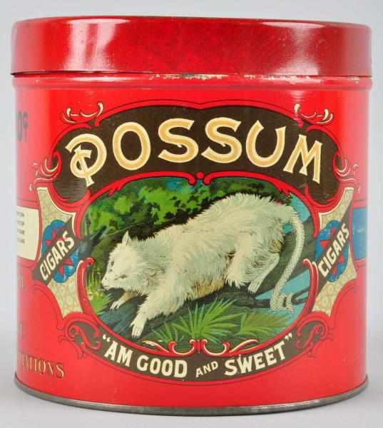 Appraisal: Possum -Count Cigar Tobacco Tin Description Original paper label Beautiful