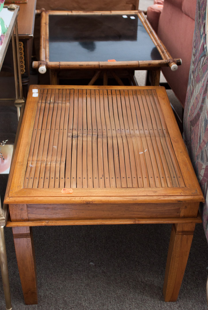 Appraisal: Two bamboo side tables