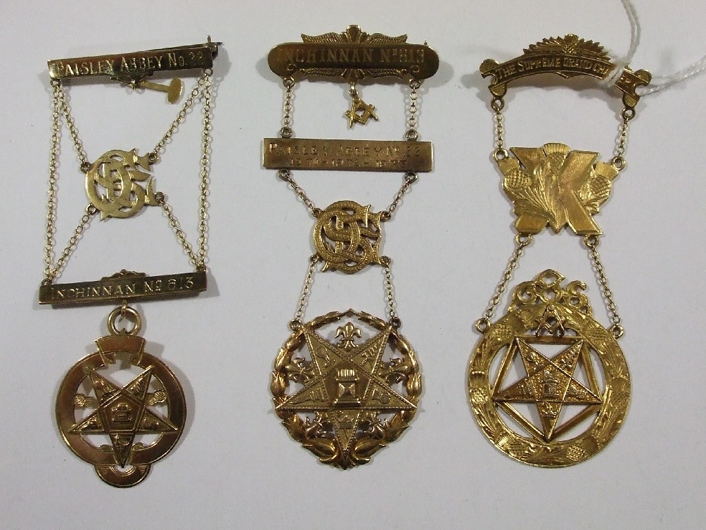 Appraisal: Masonic ct gold Supreme Grand Chapter metal and two other