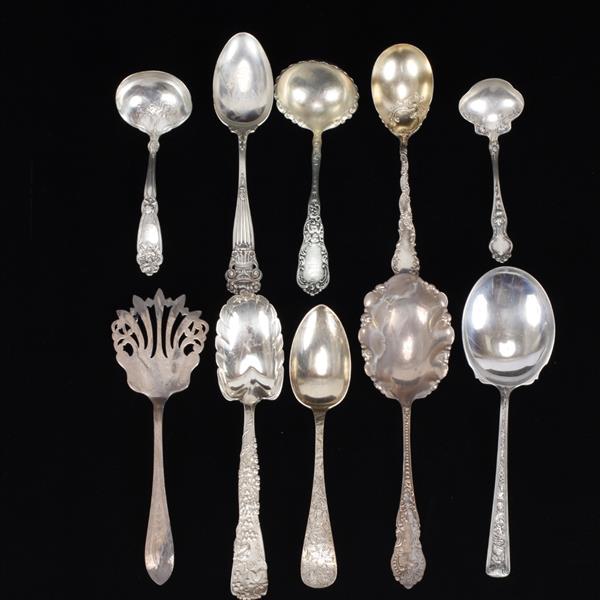 Appraisal: Group of sterling silver serving pieces including Towle Georgian etc