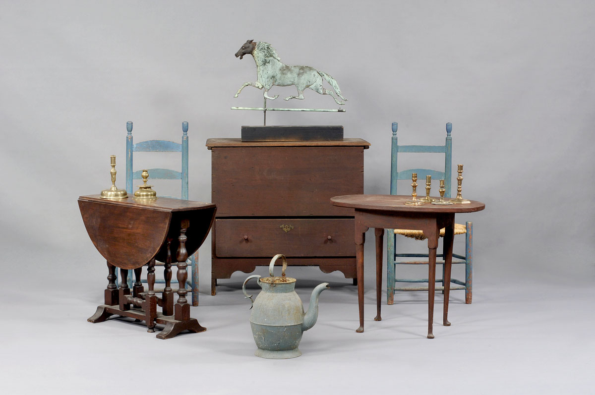 Appraisal: AMERICAN WILLIAM AND MARY TUCK-AWAY TABLE