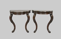 Appraisal: Pair of Victorian Mahogany Half Tables ca Pair of elegant