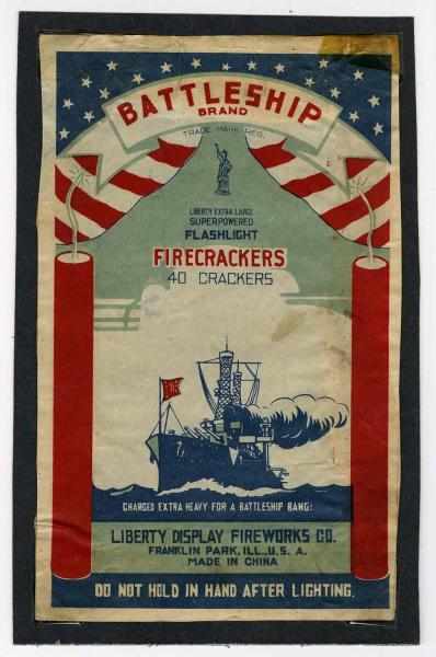 Appraisal: Battleship -Pack Firecracker Label Class Crackers are extra heavy for