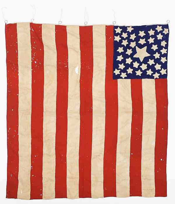 Appraisal: Thirty-six star American flag ca according to family tradition was