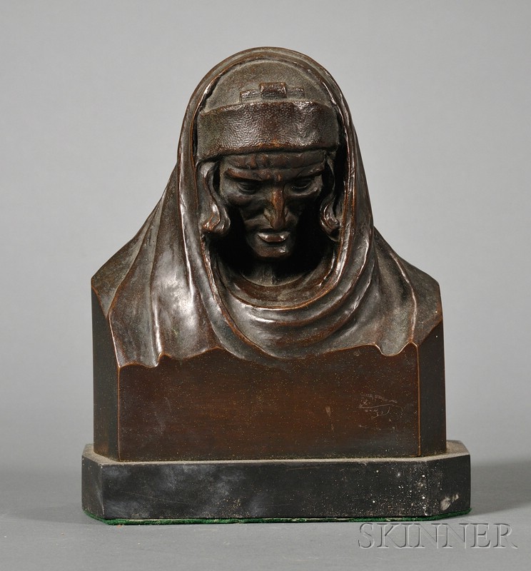 Appraisal: Archimedes Aristedes Michael Giacomantonio American d Bronze Bust of Dante