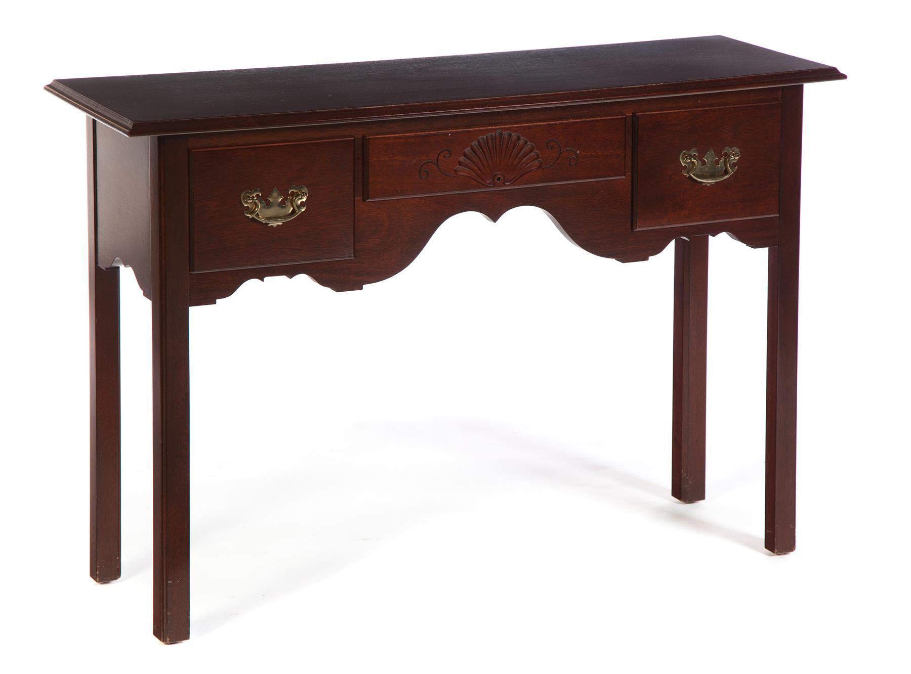 Appraisal: CHIPPENDALE-STYLE LOW SERVER American nd half- th century mahogany Beveled