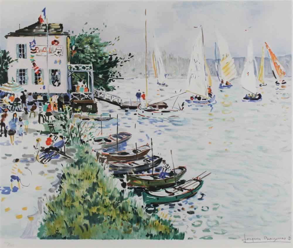 Appraisal: JACQUES BOUYSSOU FRENCH - BOATING REGATTA Print x in sight