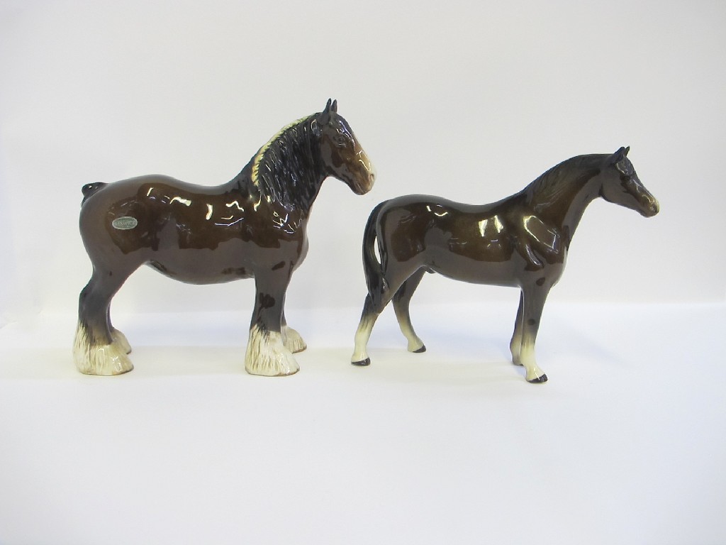 Appraisal: Beswick heavy horse and a mare