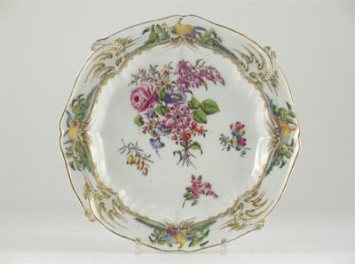 Appraisal: A Chelsea plate the well painted with flowers in polychrome