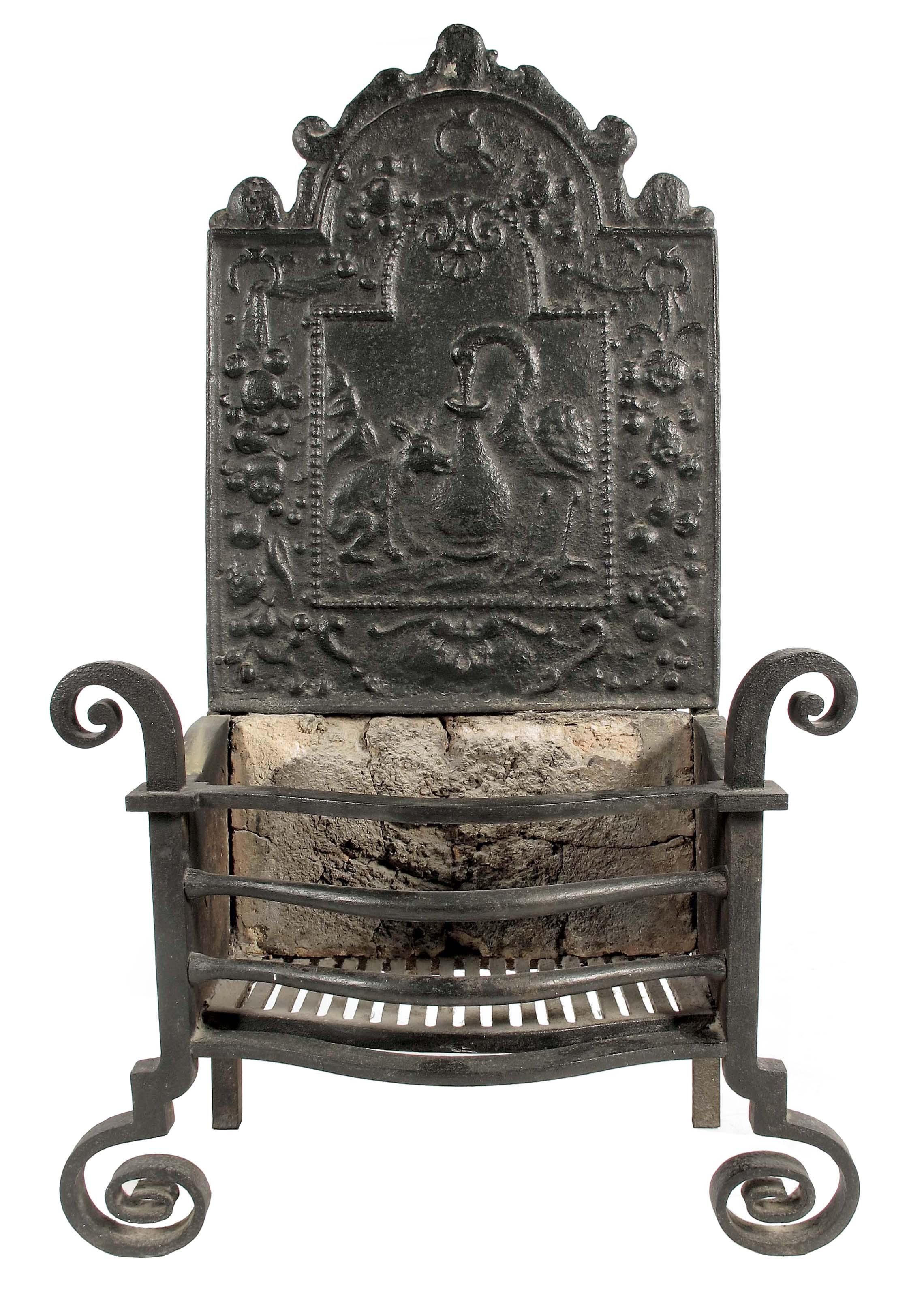 Appraisal: A cast iron bowfront firegrate by Thomas Elsley