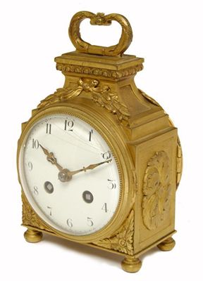 Appraisal: A French gilt brass Pendule d'Officier with a replaced platform