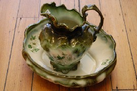 Appraisal: EDWARDIAN STYLE CHAMBER JUG BOWL