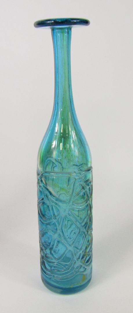 Appraisal: A Michael Harris Mdina glass Chinese bottle of attenuated form