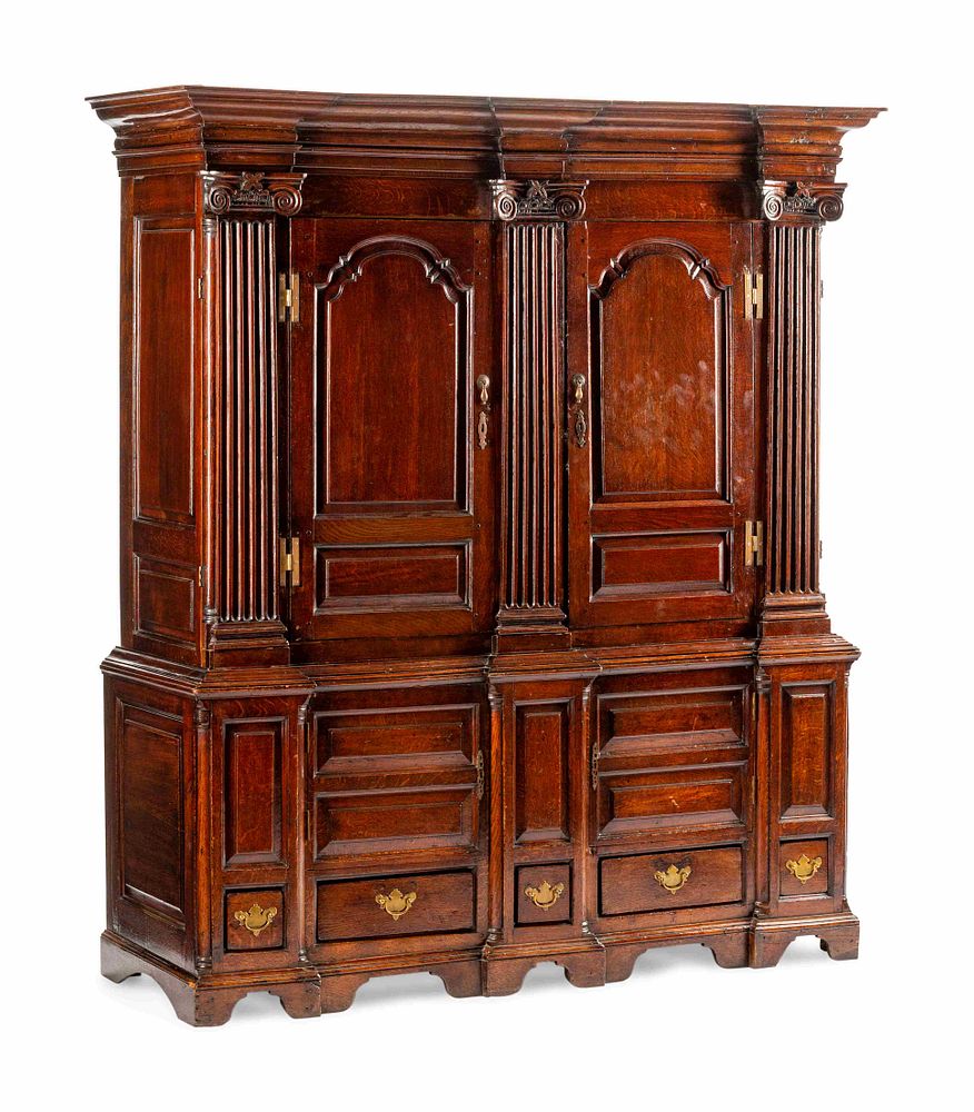 Appraisal: A George III Oak Linen Press A George III Oak