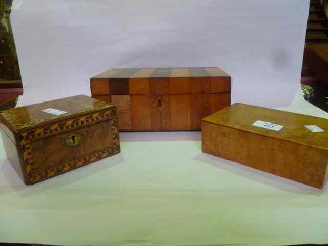 Appraisal: A SMALL COLLECTION OF THREE VARIOUS BOXES including a Victorian