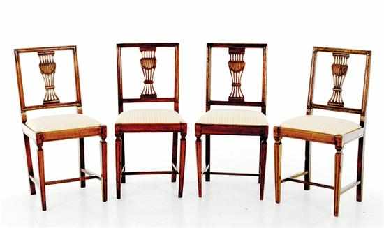 Appraisal: Set of four Italian neoclassical carved mahogany side chairs late