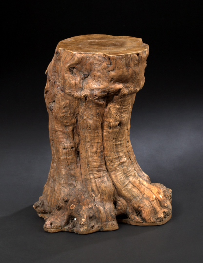 Appraisal: Chinese Natural Rootwork Garden Stool th century fashioned from a