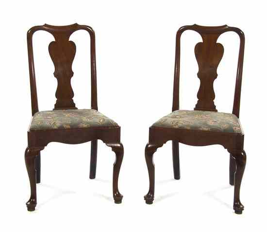 Appraisal: A Pair of George I Walnut Side Chairs having a