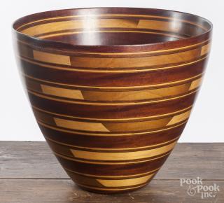 Appraisal: Large wooden bowl by Peter Petrochko signed on base ''