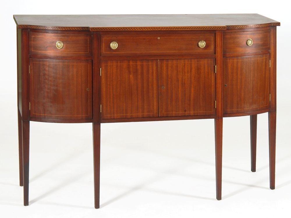 Appraisal: DIMINUTIVE HEPPLEWHITE-STYLE CENTENNIAL SIDEBOARD Early th CenturyAn early Paine Furniture