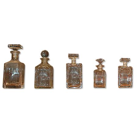 Appraisal: Group of Seven Cut Glass Decanters Estimate -