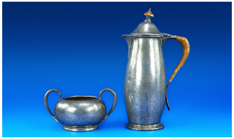 Appraisal: Liberty Co Tudric Pewter Matching water jug and sugar bowl