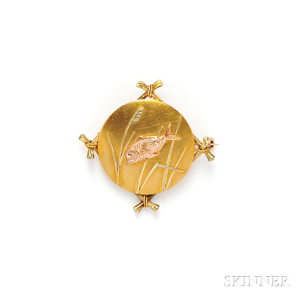 Appraisal: Aesthetic Movement kt Gold Brooch Tiffany Co designed as a