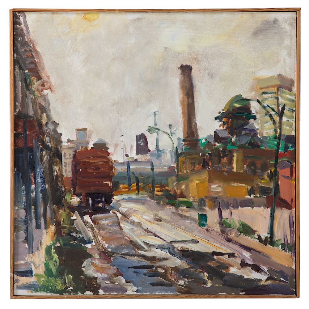 Appraisal: Raoul Middleman Baltimore Tracks American b Oil on board signed