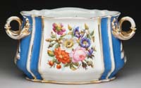 Appraisal: NICE FRENCH PARIS PORCELAIN PLANTER The oval double handled planter