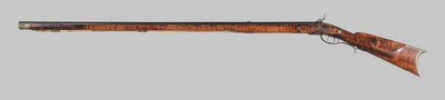 Appraisal: Curly Maple Long Rifle Marked Clark possibly Southeastern Ohio mid