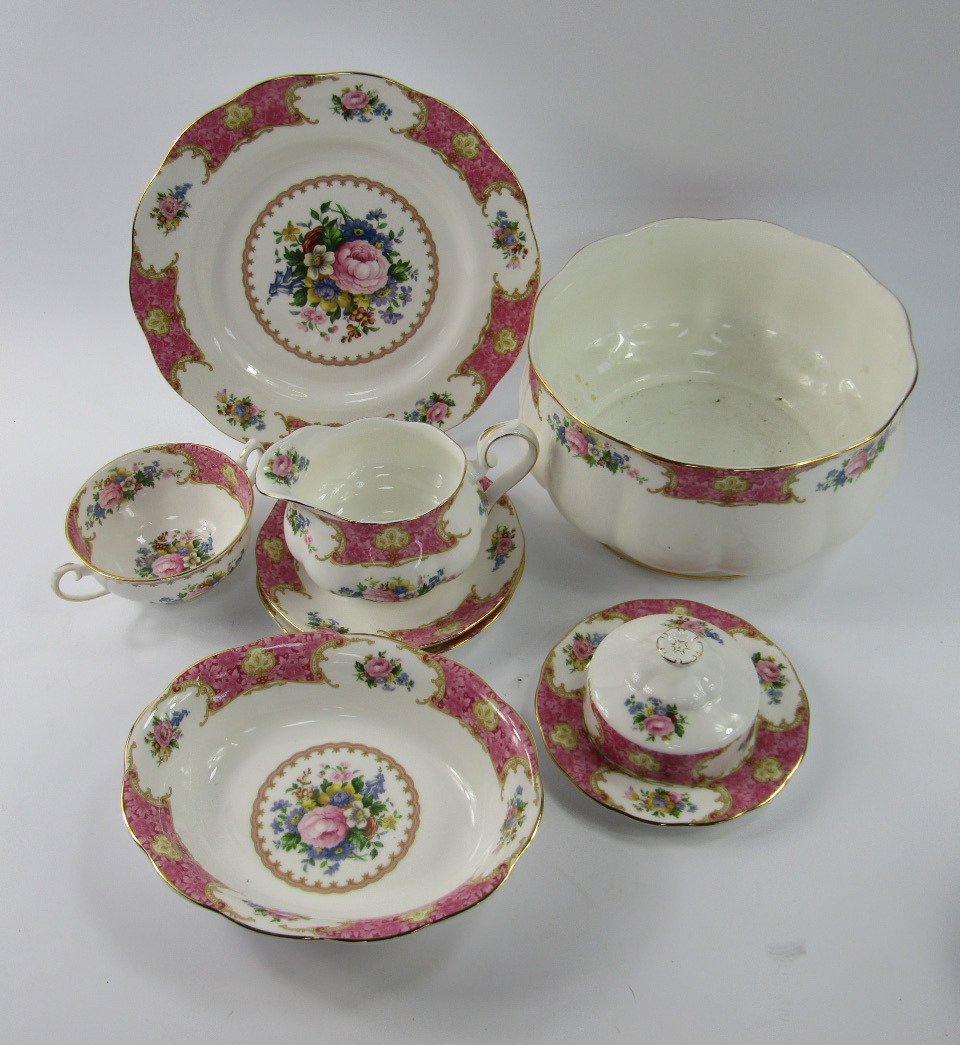 Appraisal: A Royal Albert Lady Carlyle pattern dinner service some seconds