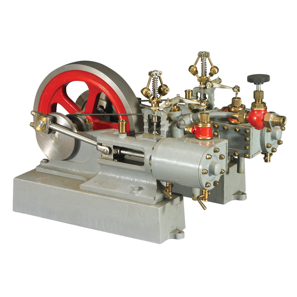 Appraisal: Model Twin Cylinder Horizontal Live Steam Engine with governors Length