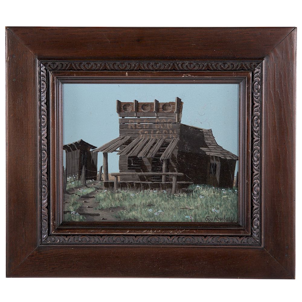 Appraisal: Guy Rowbury Red Dog Saloon American th century Oil on