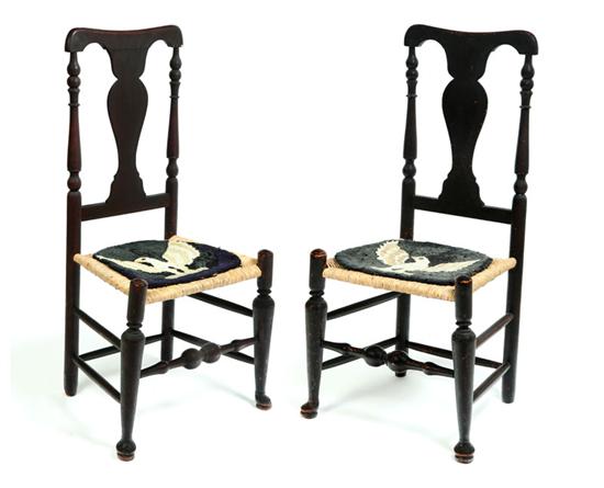 Appraisal: PAIR OF QUEEN ANNE SIDE CHAIRS Attributed to John Durand