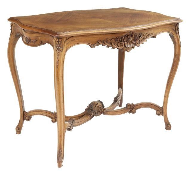 Appraisal: French Louis XV style walnut table late th c matched