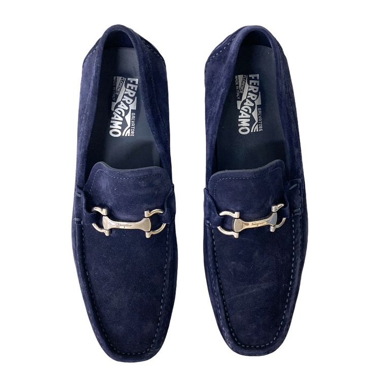 Appraisal: Salvatore Ferragamo Men's Blue Suede Drivers Salvatore Ferragamo Men's Blue