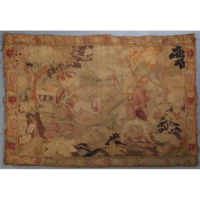 Appraisal: French Chenille Tapestry early th c depicting a landscape with