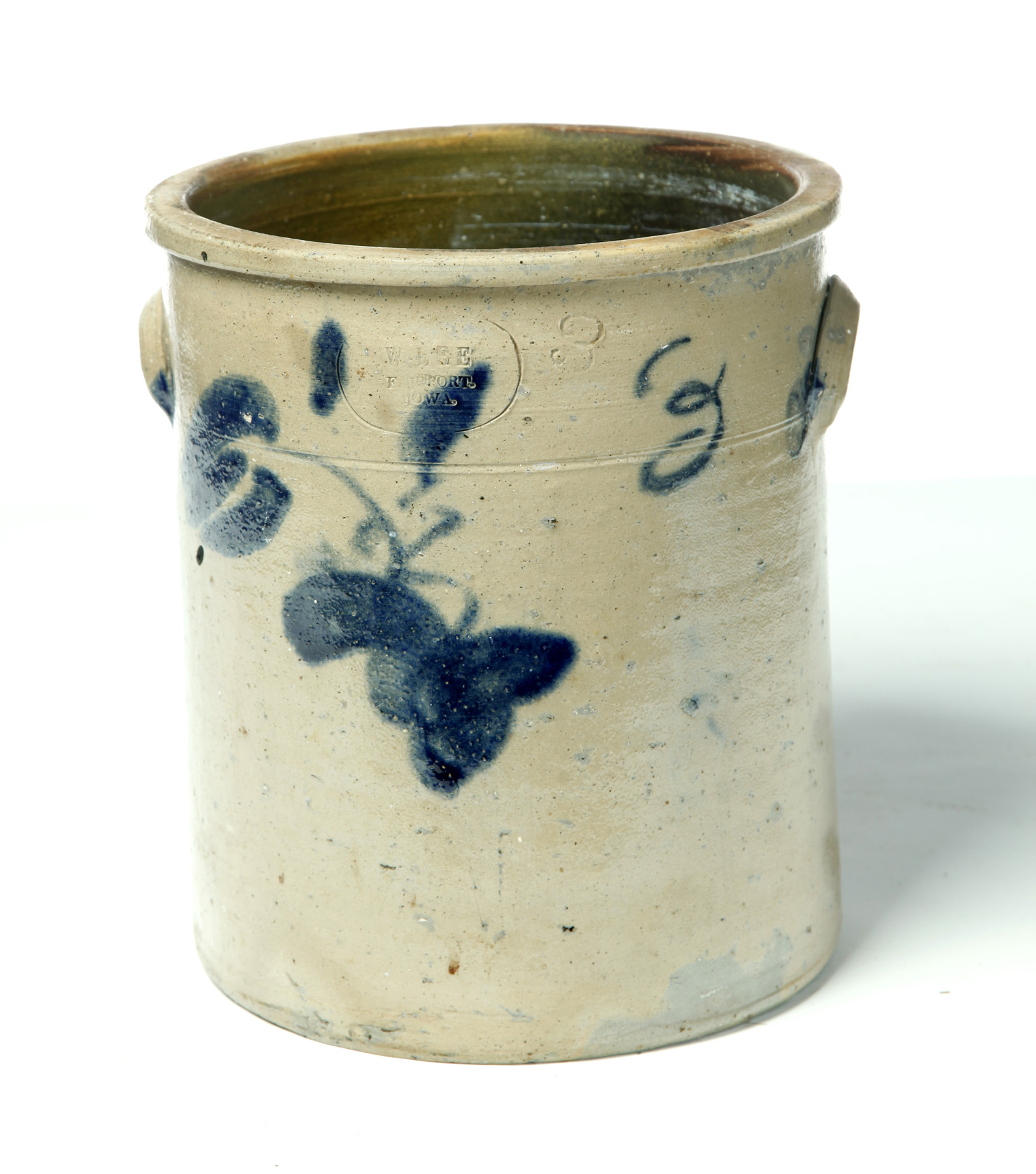 Appraisal: AMERICAN STONEWARE CROCK Second half- th century Impressed W Lee