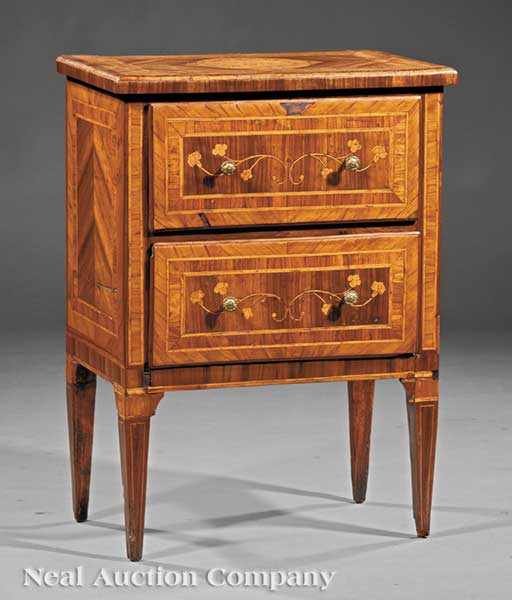 Appraisal: An Italian Neoclassical Fruitwood Parquetry and Marquetry Commode early th