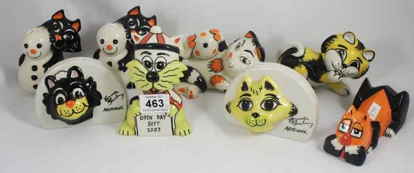 Appraisal: A collection of Lorna Bailey Comical cats including opening Day