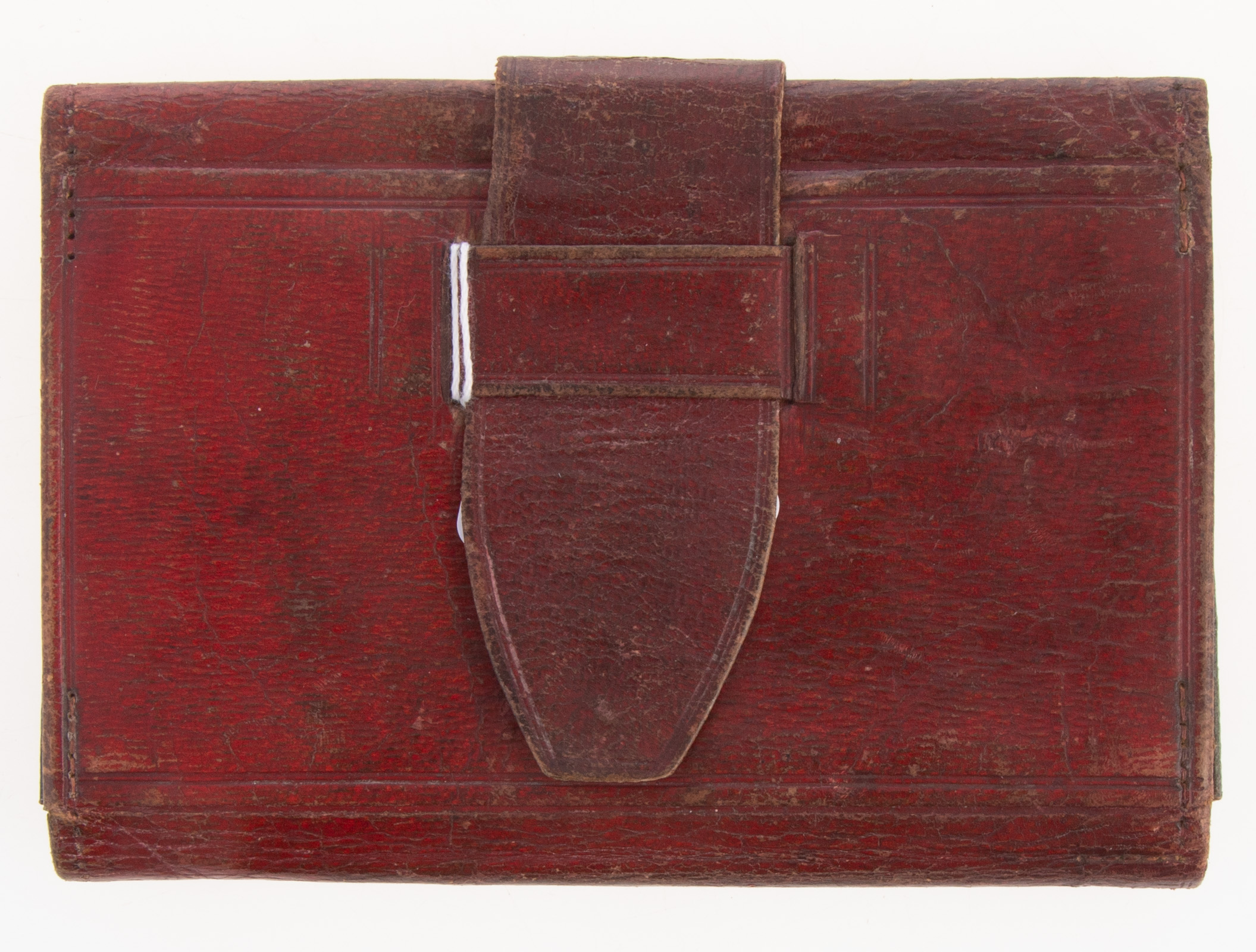 Appraisal: ENGLISH LEATHER POCKETBOOK AMERICAN ASSOCIATION With label of E Abbott