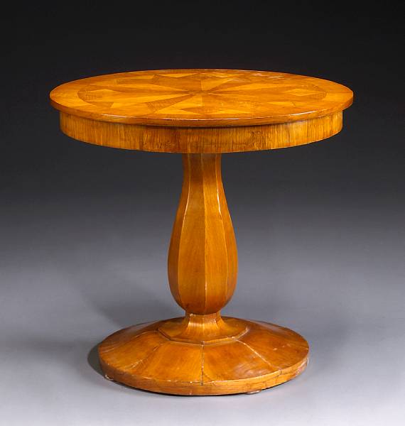 Appraisal: A Biedermeier walnut and parquetry center table first quarter th