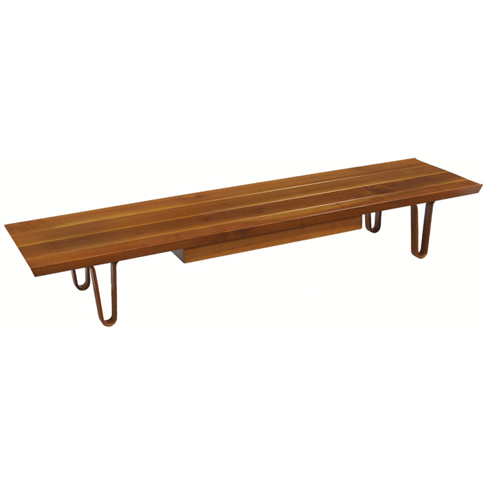 Appraisal: Edward Wormley Long John bench by Dunbar sap walnut top