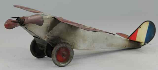 Appraisal: AMERICAN FLYER C lithographed tin silver body with red wings