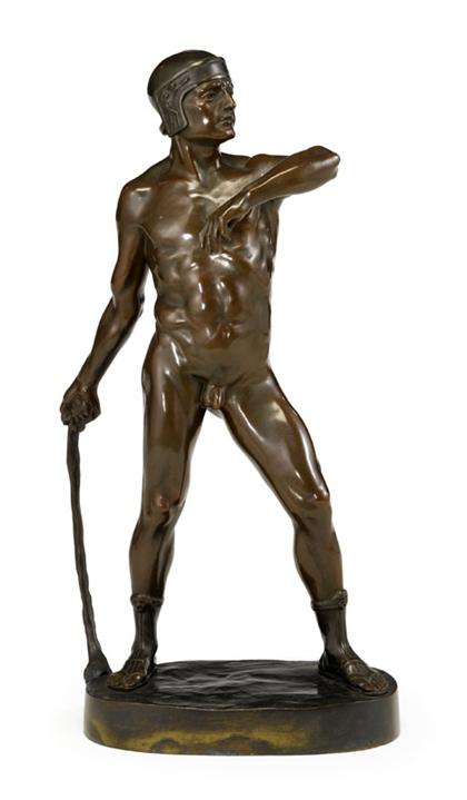 Appraisal: Italian bronze figure of a gladiator Bronze medium brown patina