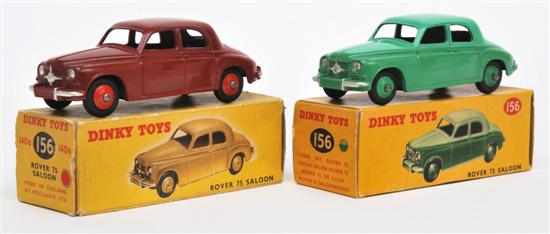 Appraisal: Two Dinky Rover Saloons one two-tone mid-green lower body and